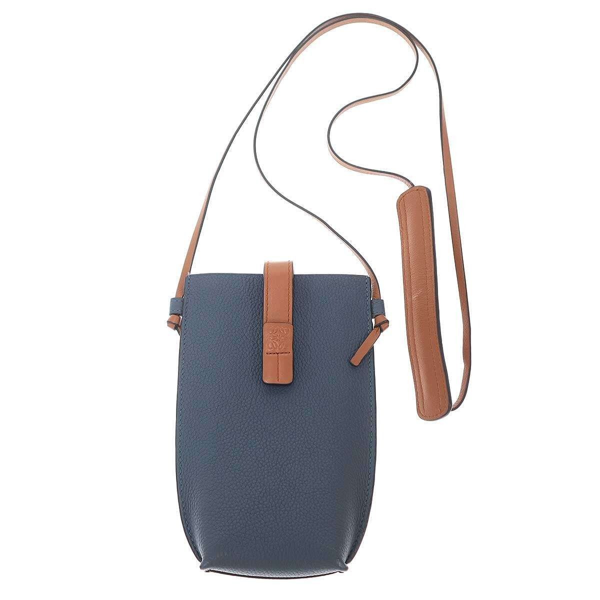 Loewe Gate Pocket with Shoulder Strap Blue Brown