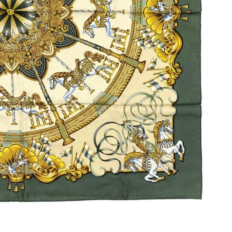 4156 Hermes Silk Scarf Carre 90 Luna Park Merry-Go-Round Amusement Park