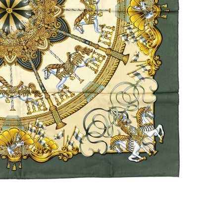 4156 Hermes Silk Scarf Carre 90 Luna Park Merry-Go-Round Amusement Park