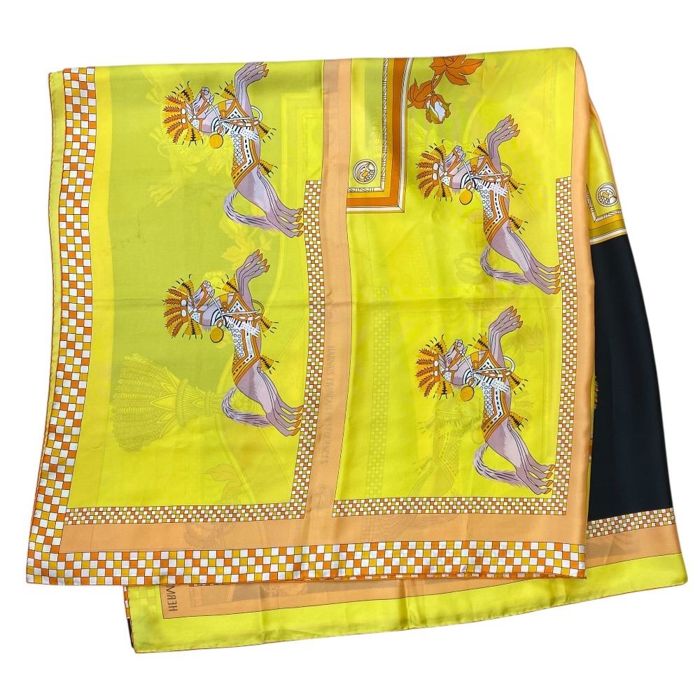 Hermes Scarf Carre 140 Large Shawl Harnais Francais en Sequences Horse Tack