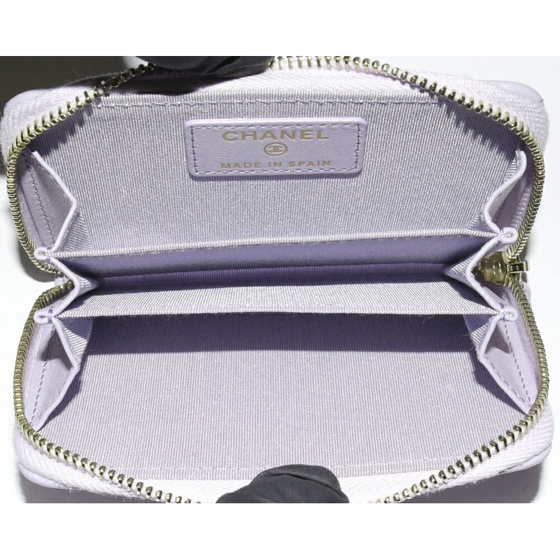 Chanel Coin Case 19 zip Purse Lambskin Lavender Antique — view 3