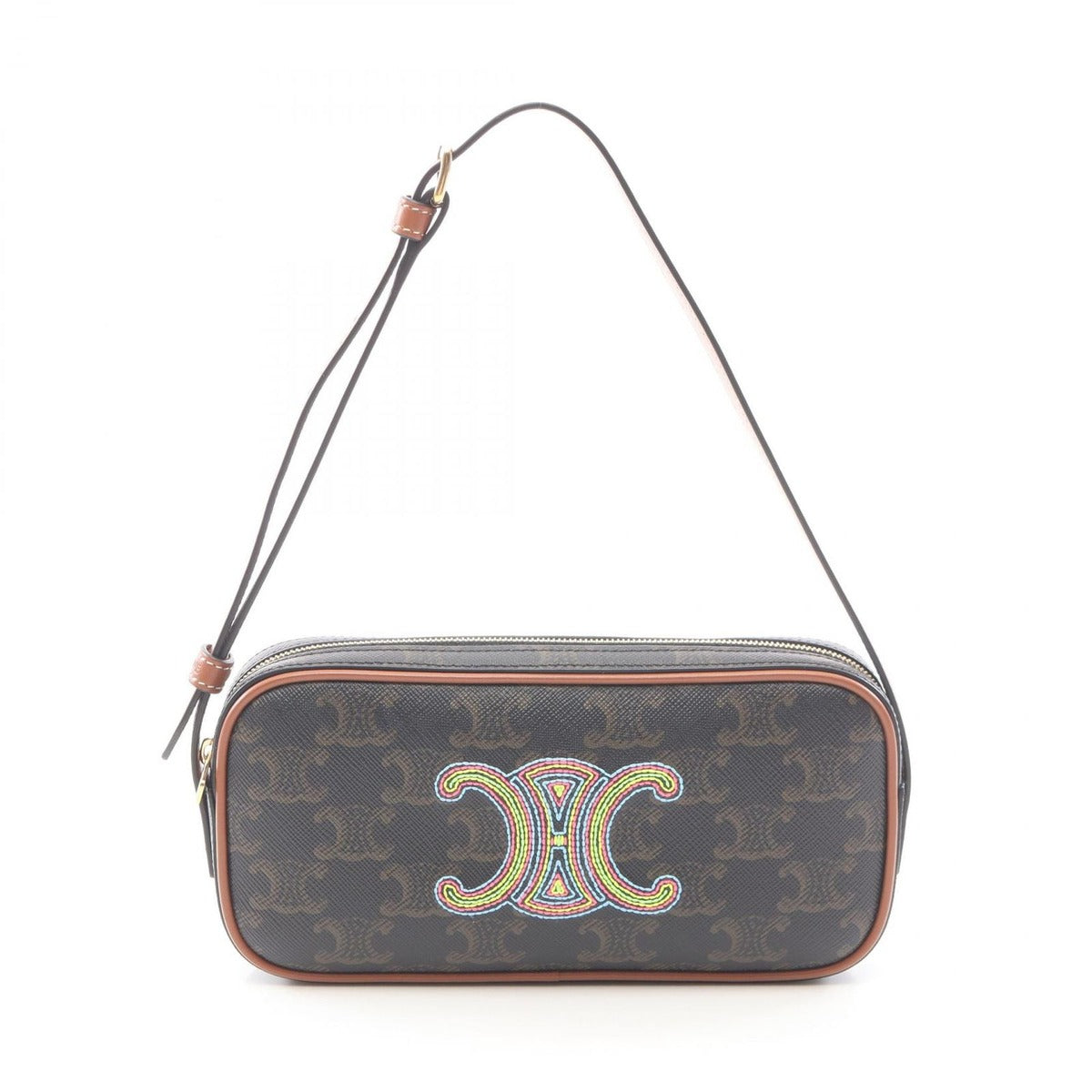Celine Shoulder Bag Cuill Triomphe Mini Black Brown