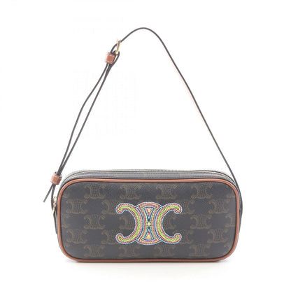 Celine Shoulder Bag Cuill Triomphe Mini Black Brown