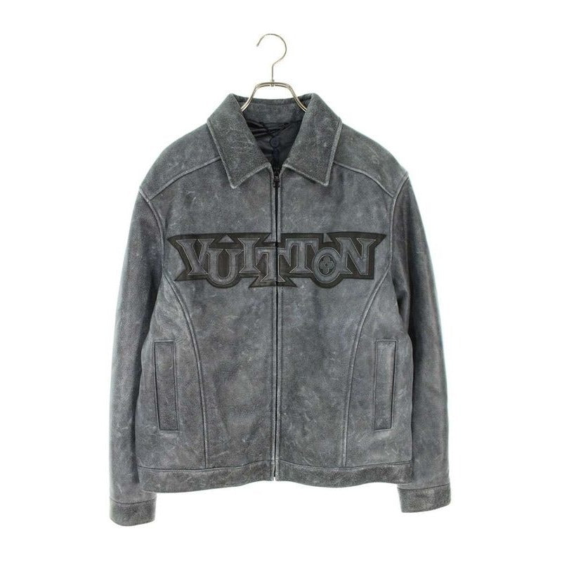 Louis Vuitton 23 SS Rm231 M T24 Hol08 E Logo Patch Stadium Jean Leather Jacket