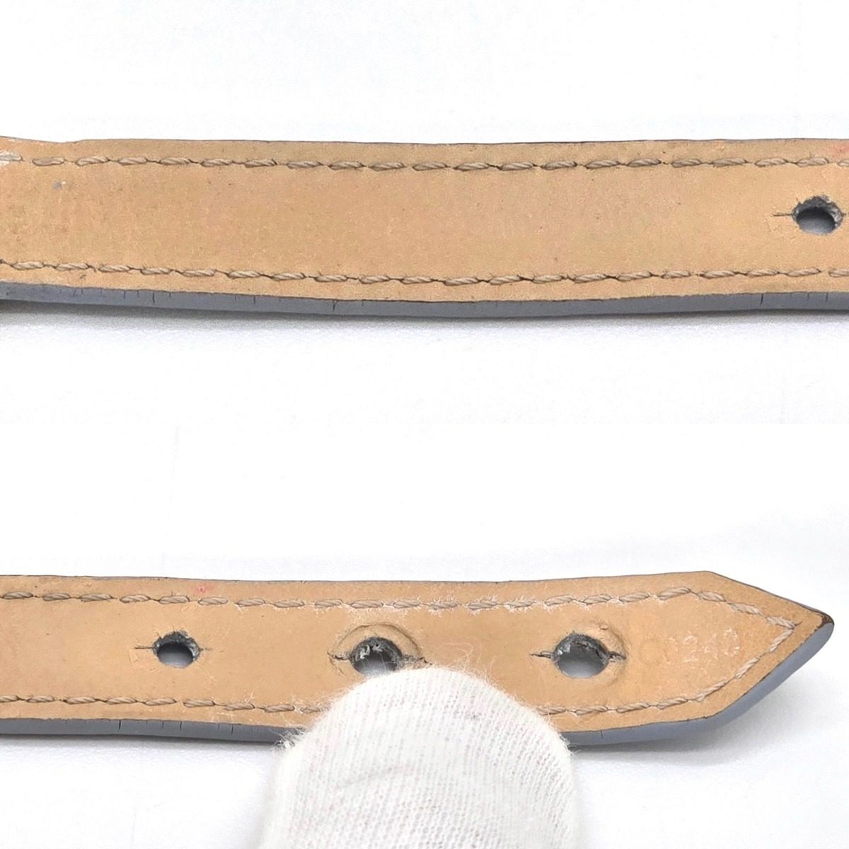 Louis Vuitton Bracelet LV Iconic 17 14.8 16 cm LV Signature Leather Light Blue — view 7
