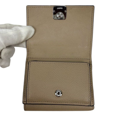 Loewe Trifold Wallet Vertical Wallet Trifold Wallet Sand Glaze Compact Wallet