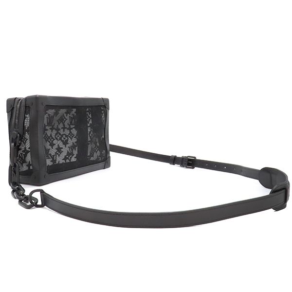 Louis Vuitton Shoulder Bag Soft Trunk Monogram Mesh Black Hardware Black M53964