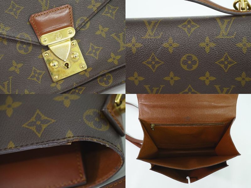Authentic Louis Vuitton LV Monogram 2WAY Shoulder Bag Handbag Brown M51185