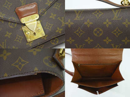 Authentic Louis Vuitton LV Monogram 2WAY Shoulder Bag Handbag Brown M51185