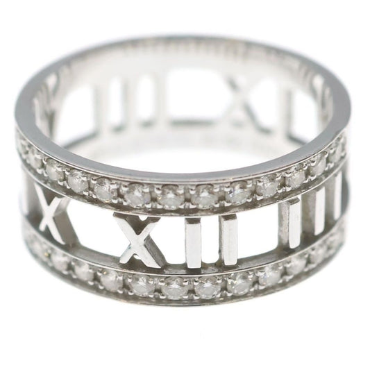 Tiffany & Co Atlas Half Diamond Ring Silver