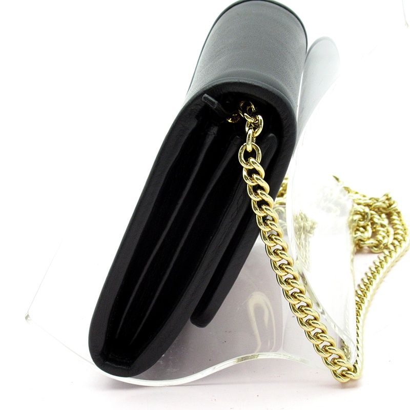 Gucci Blondi Chain Wallet 725219 Leather Women's Shoulder Bag Black Excellent