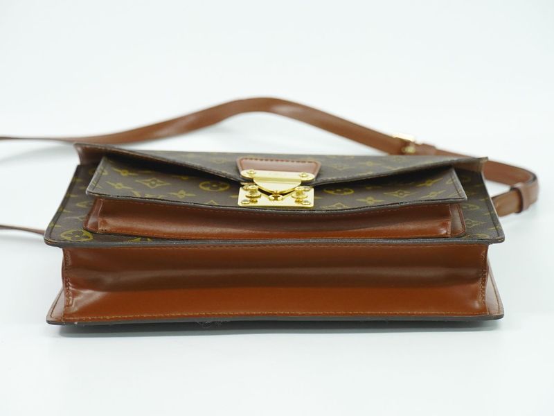 Authentic Louis Vuitton LV Monogram 2WAY Shoulder Bag Handbag Brown M51185