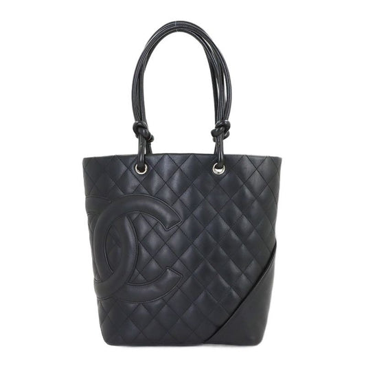 Chanel Cambon Line Tote Calfskin Black Silver