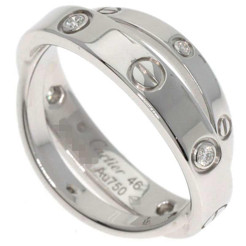 Cartier Be Love 6P Diamond #46 Ring 18K White Gold Ladies