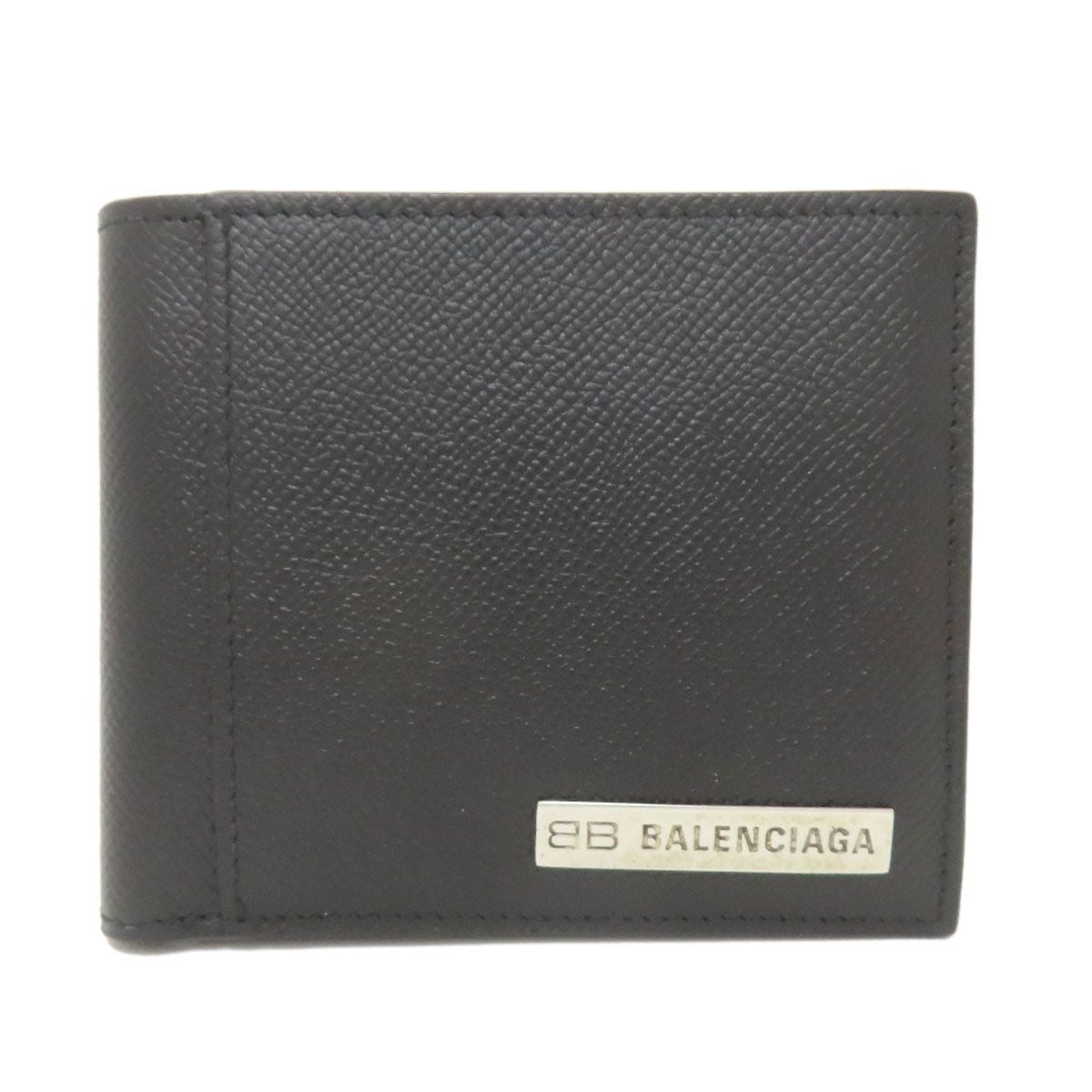 Balenciaga Logo Bifold Wallet Leather