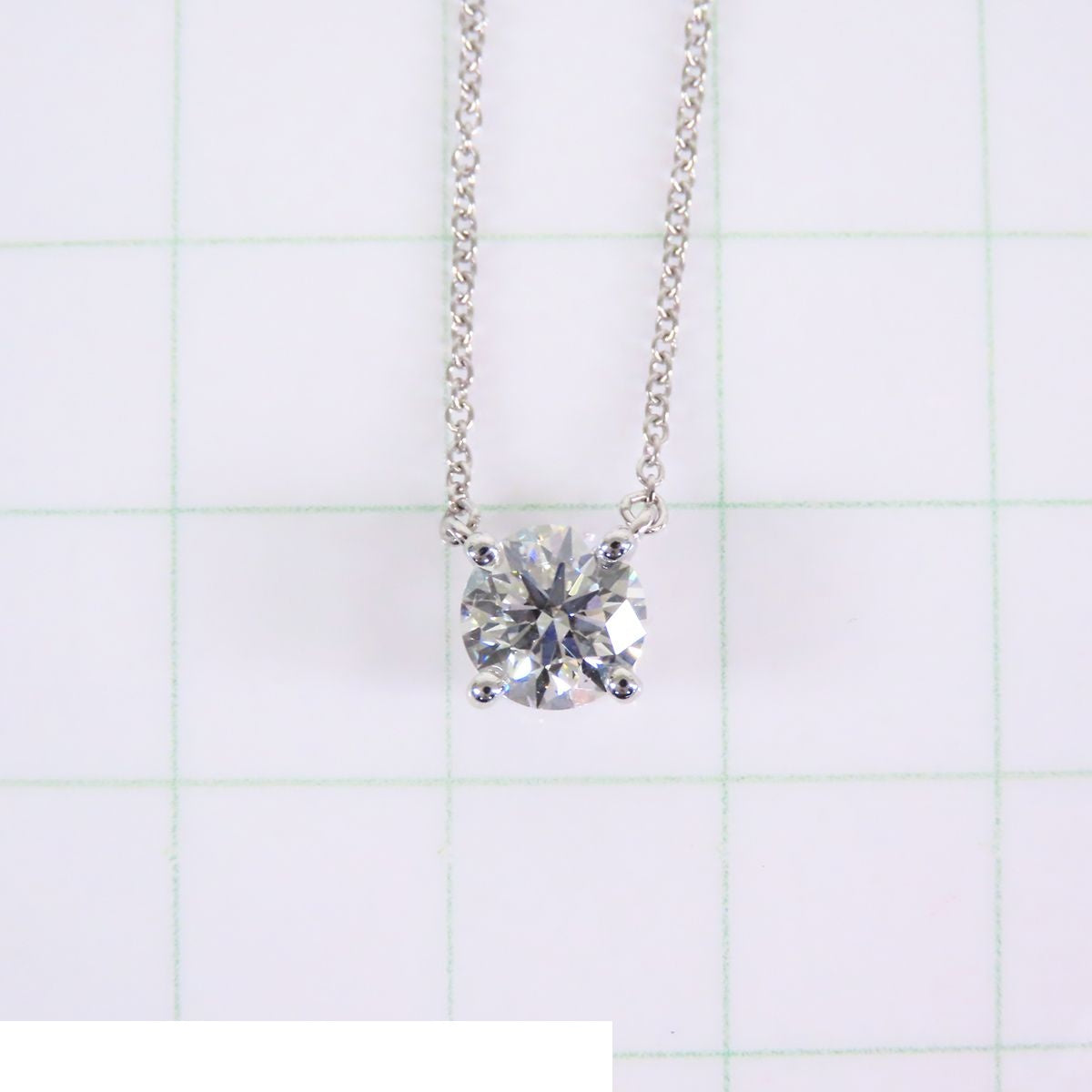 Tiffany & Co Solitaire Diamond Pendant Platinum Necklace — view 8