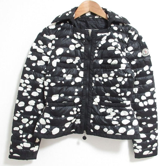Moncler Bussiere Dot Pattern Down Jacket 1 Black White