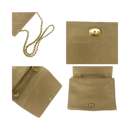 Chanel Vintage Matelasse Flap Coco Mark Beige Gold Hardware Lambskin Chain
