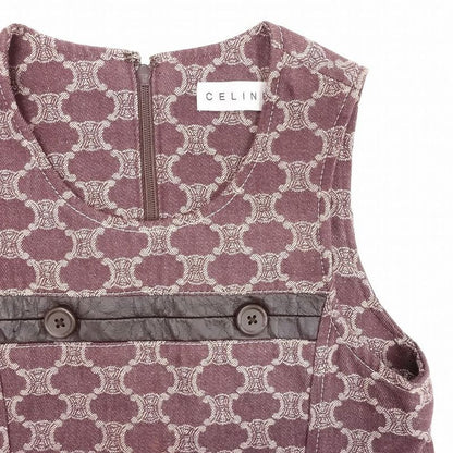 Celine Macadam Pattern Dress Sleeveless Faye Cles Zirconia Switch Jacquard