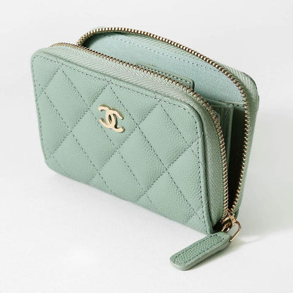Chanel Coin Case Classic ZIP COIN Purse Mint Green