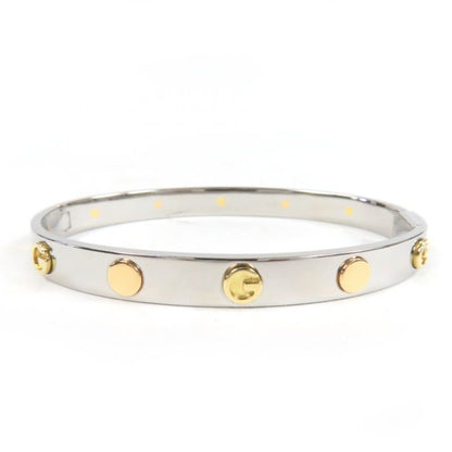 Gucci G Logo Combination Color Bracelet Bangle Silver Gold 17 With Box And