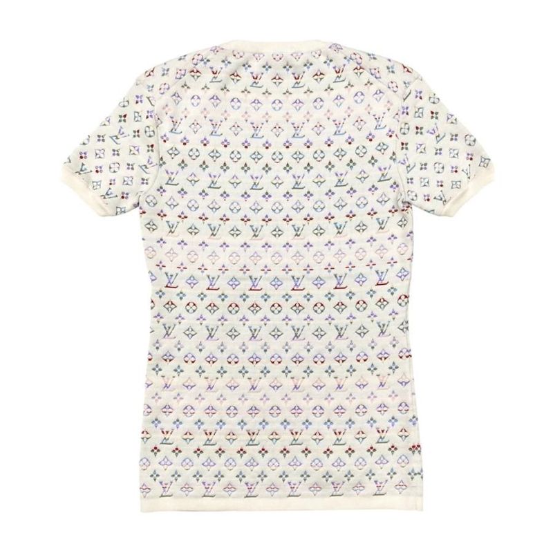 Louis Vuitton Short Sleeve Sweater Logo Monogram Knit Rw222b Tt9 Fnks99 XS Size