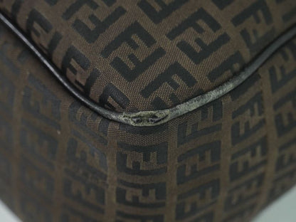 Authentic Fendi Zucchino Handbag Canvas Brown 16533 Zucchino Bag Pre-owned