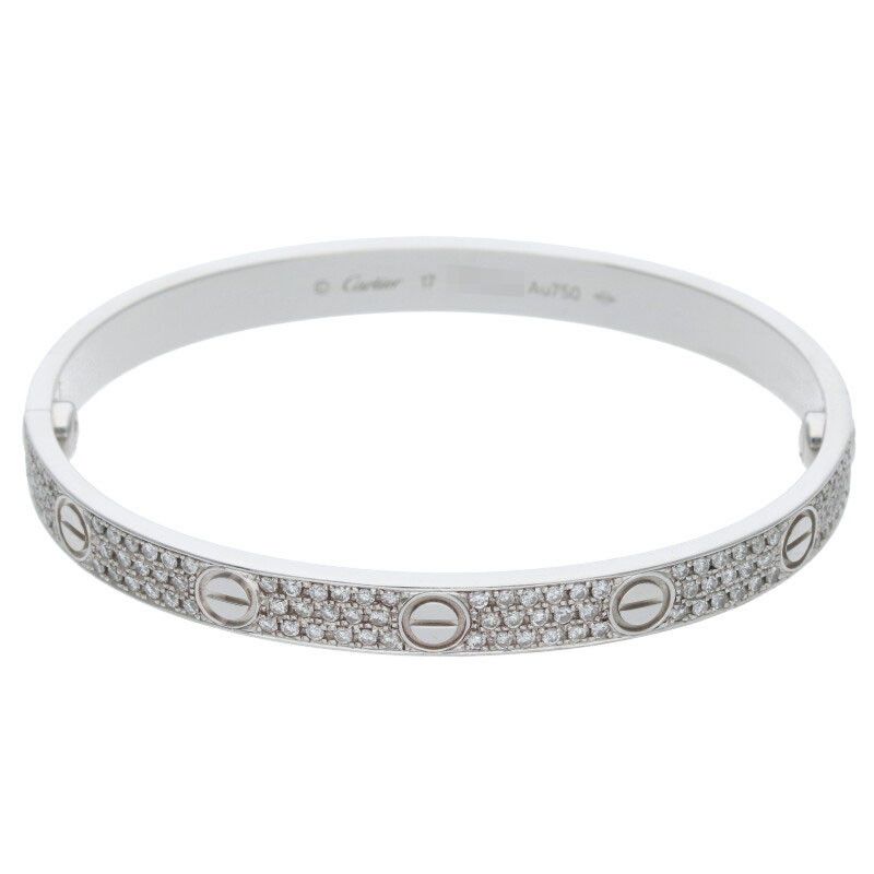 Cartier New Shape LOVE Bracelet Love Bracelet 18K White Gold After Diamond