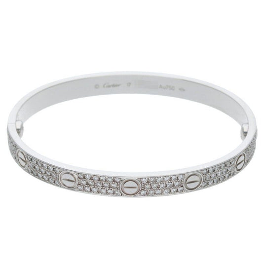 Cartier New Shape LOVE Bracelet Love Bracelet 18K White Gold After Diamond
