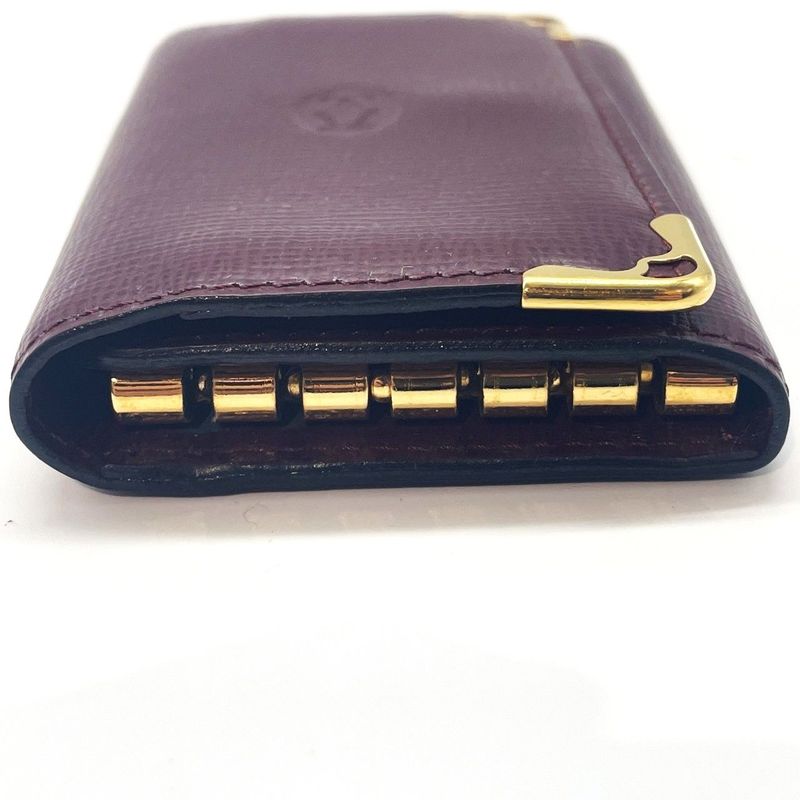 Cartier Key Case 6 Bridges L3000156 Must Line Leather Red Hardware Gold
