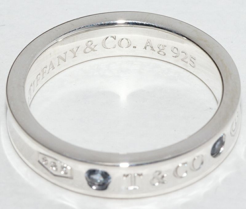 Tiffany & Co Ring SV Sapphire 2P (005ct) 1837 Narrow Ring Width 4mm (016in)