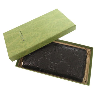 Gucci GG Embossed 625558 Black Round Zipper Long Wallet Black 1335 Gucci