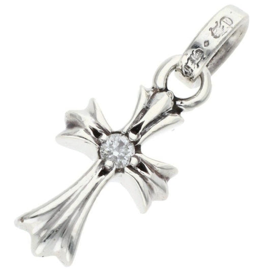 Chrome Hearts Crs Bbyfat Dmnd Baby Fat 1 Diamond on Both Sides Charm Silver