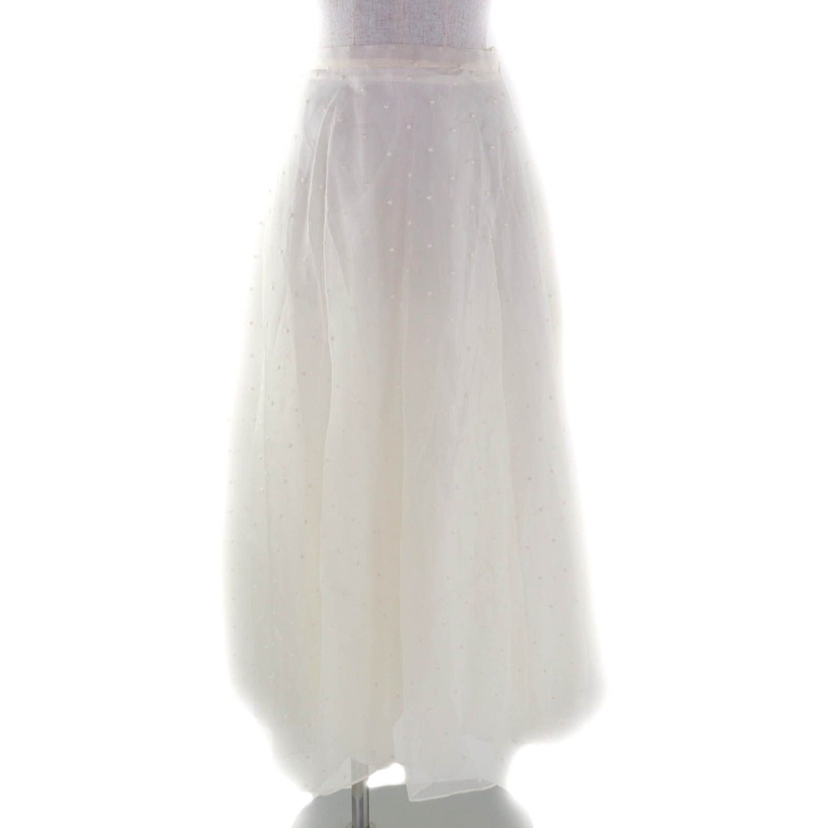 Dior Silk Dot Pattern Tulle Skirt Long Off