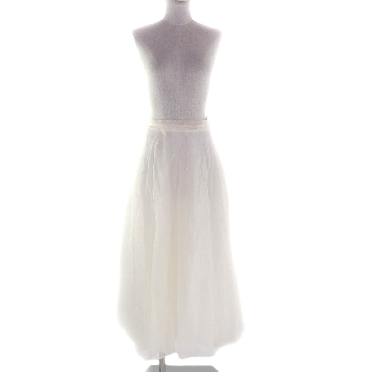 Dior Silk Dot Pattern Tulle Skirt Long Off — view 2