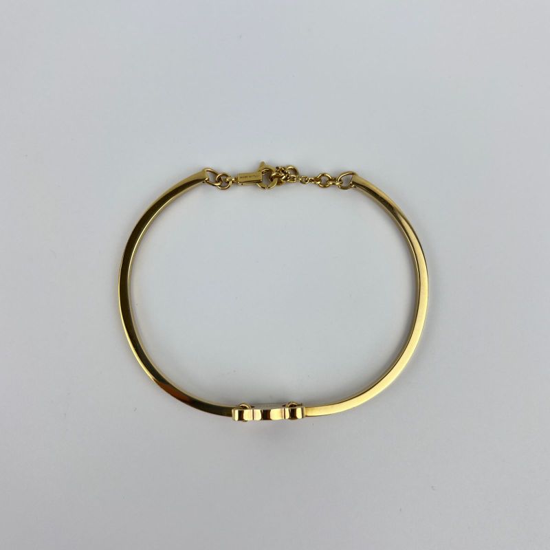 Celine Logo Triomphe Accessory Bracelet Bangle Gold Vintage Women's