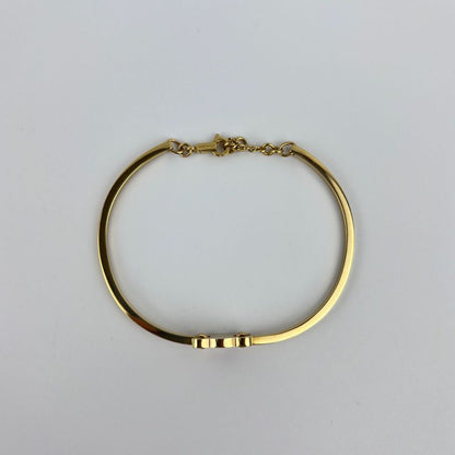 Celine Logo Triomphe Accessory Bracelet Bangle Gold Vintage Women's