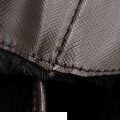 Prada Tote Bag Black Brown Tessuto Saffiano Triangle Logo Jacquard Nylon — view 6