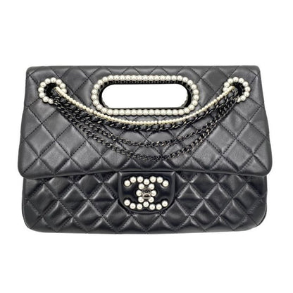 Chanel Pearl Flap Bag Shoulder Handbag Black 2023-24 AW