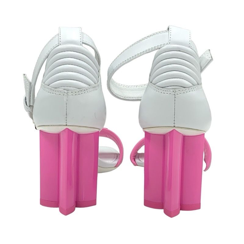 Louis Vuitton Silhouette Line Sandals Shoes Leather White Pink White Unused