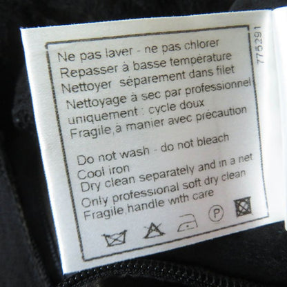 CHANEL Vintage 07P P30570 100% Silk Lace Dress With Coco Mark Black Beige 38