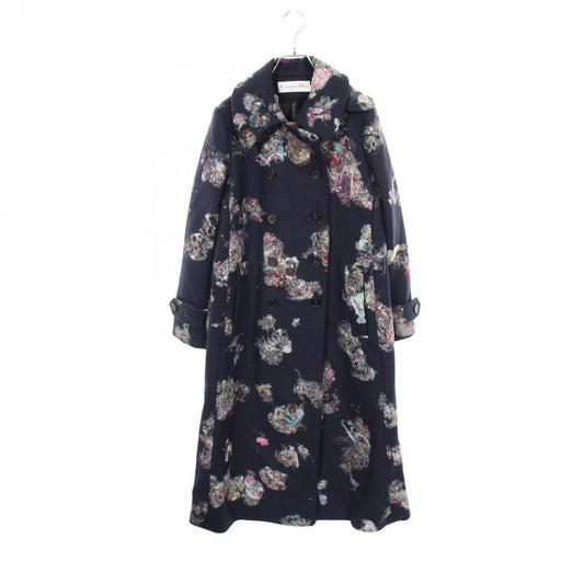 Dior Stainless Steel Coat All Over Pattern Double Breasted Wool Cashmere