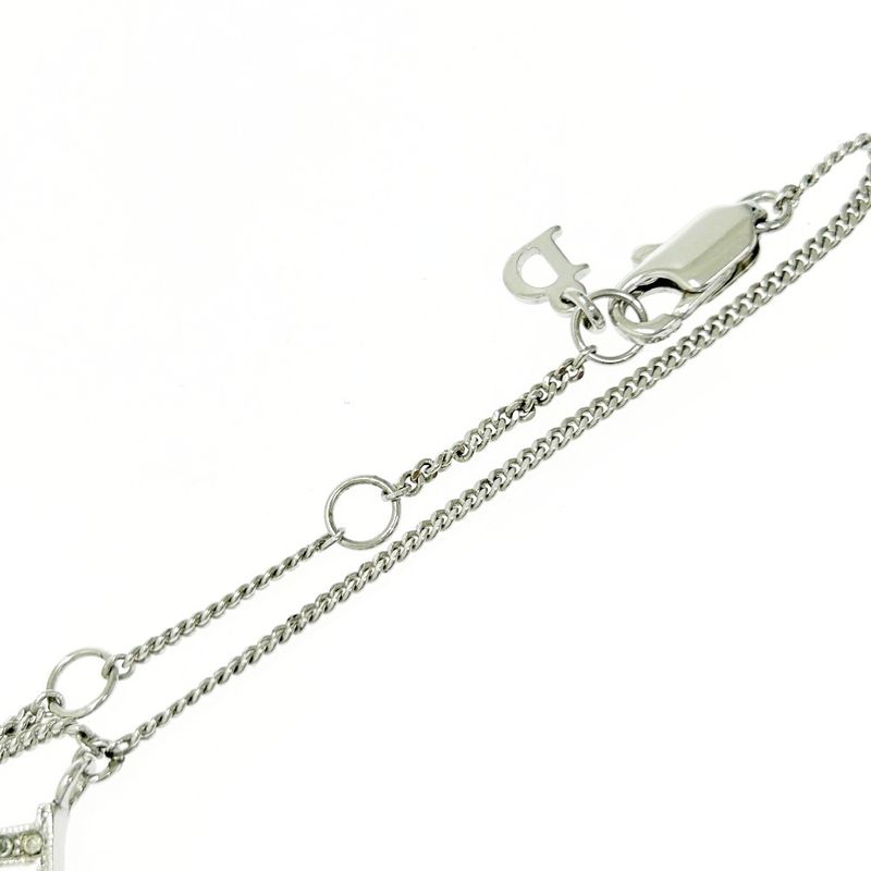 Christian Dior Metal Rhinestone Dior Logo Star Bracelet Silver 483539 Bracelet