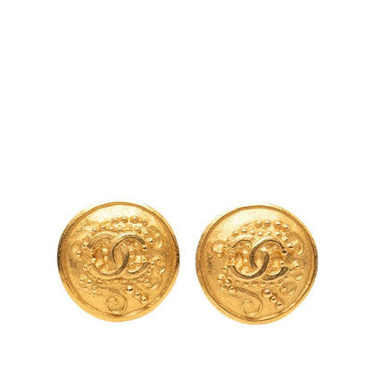 Chanel CC Logo Round Gold Plated