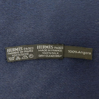 Hermes Scarf Silk Angora Blue Navy Apparel Shawl Fashionable Women Ladies Women