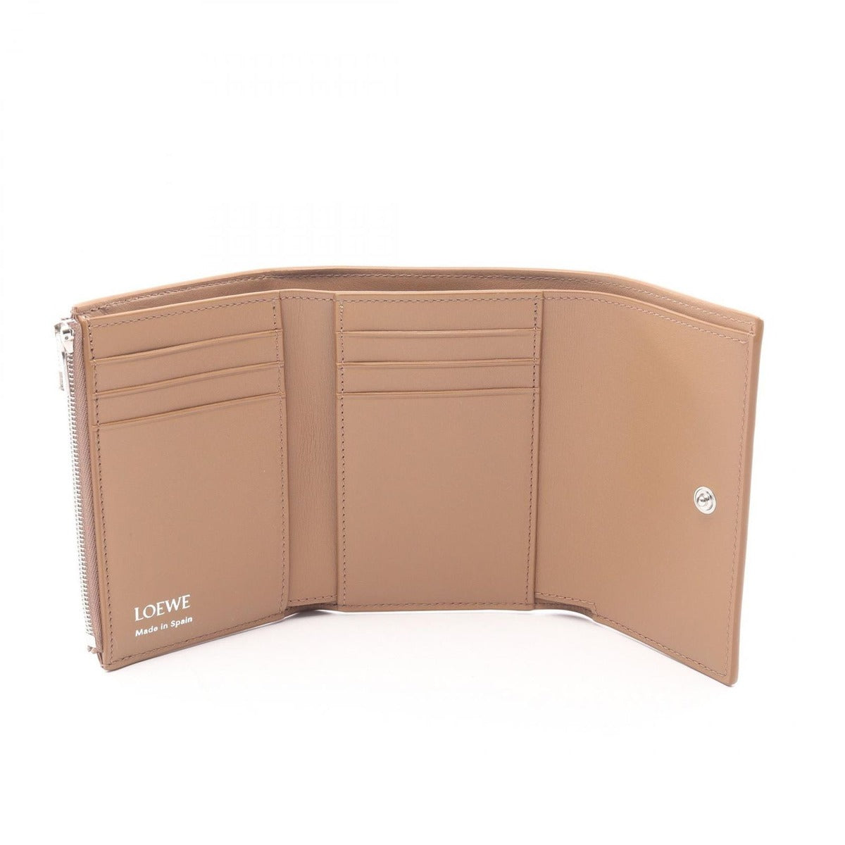 Loewe Trifold Wallet Vertical Small Mocha Leather — view 3