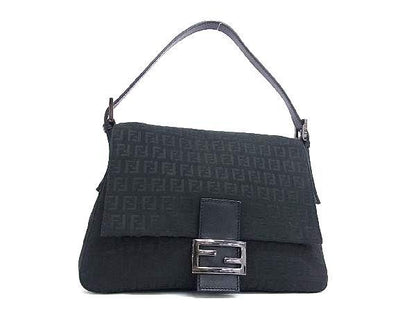 Fendi Zucca Pattern Zucchino Mamma Bucket Nylon Canvas One Shoulder