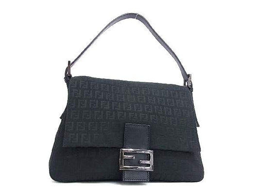 Fendi Zucca Pattern Zucchino Mamma Bucket Nylon Canvas One Shoulder