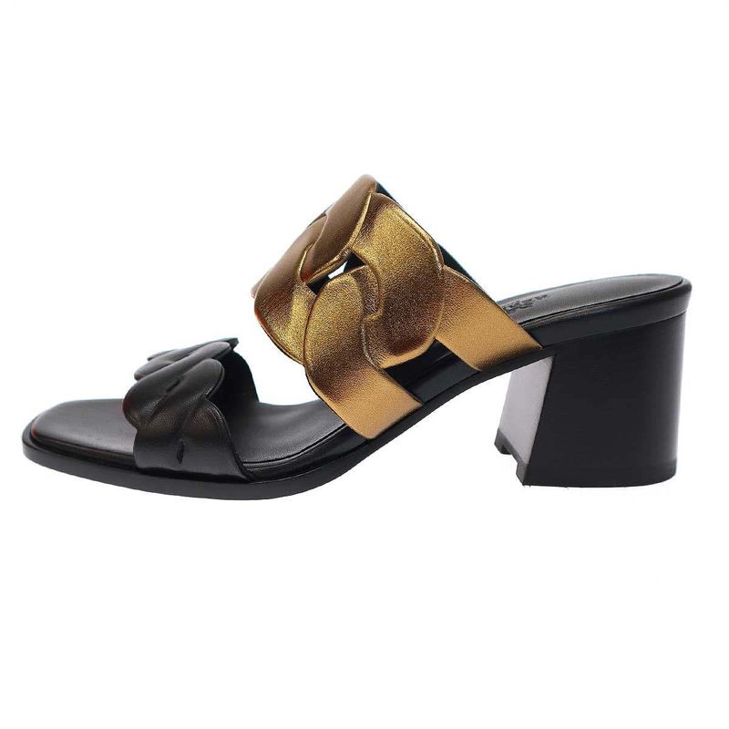 Hermes Gaby Sandals 60 Gaby Heel Sandals Black Gold 37 1 2