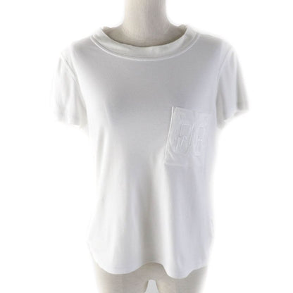 Hermes 100% Cotton Boat Neck Short Sleeves Embroidered T-shirt With Pockets